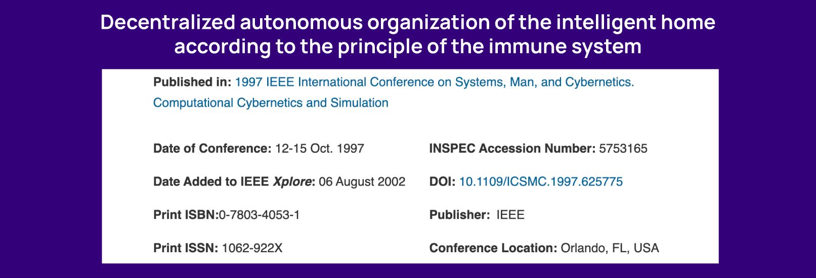 Decentralized autonomous organization of the intelligent home according to the principle of the immune system