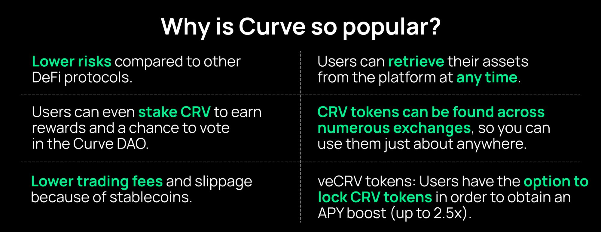 Curve swaps your tokens in one transaction, which makes transaction costs lower. It’s a direct swap from Token A to Token B. Boom.