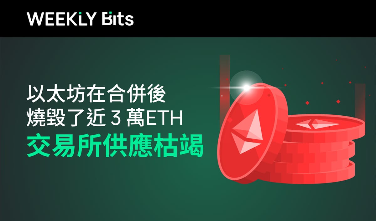 以太坊在合併後燒毀了近 3 萬eth，交易所供應枯竭